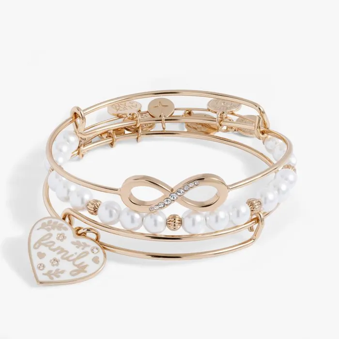 Family Bangle Set Of 3 Gold Women Alex And Ani Jewelry Sets