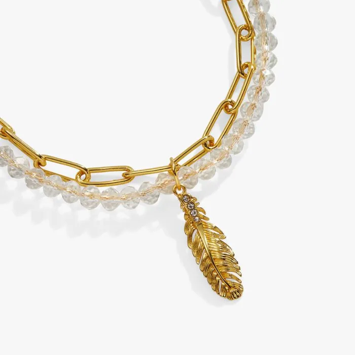 Feather Chain Bracelet Gold Women Alex And Ani Faith Hope