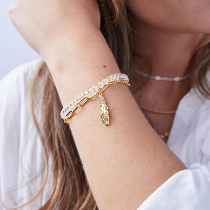 Feather Chain Bracelet Gold Women Alex And Ani Faith Hope