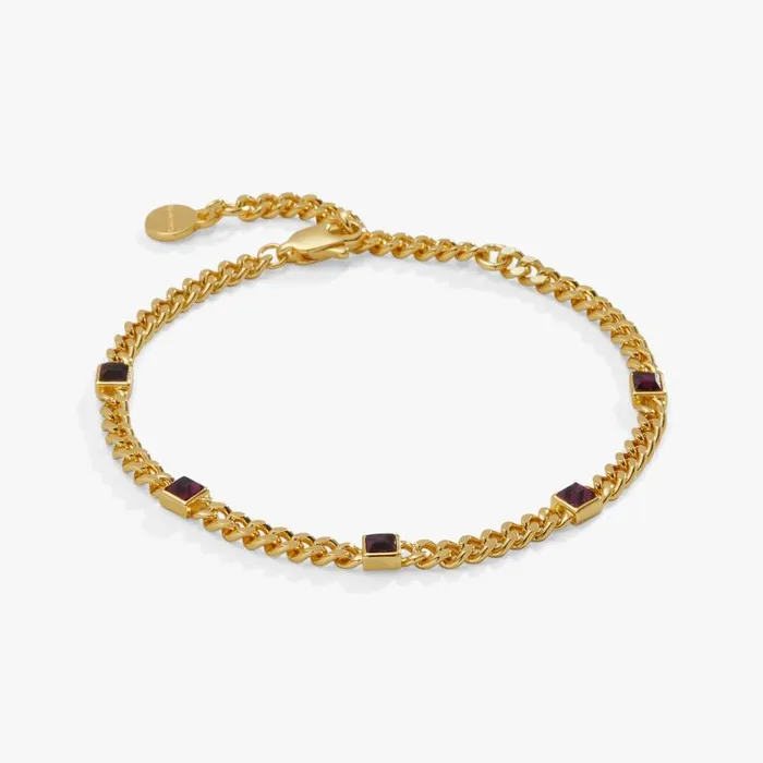 February Birthstone Amethyst Curb Chain Bracelet Silver Women Alex And Ani Bracelets