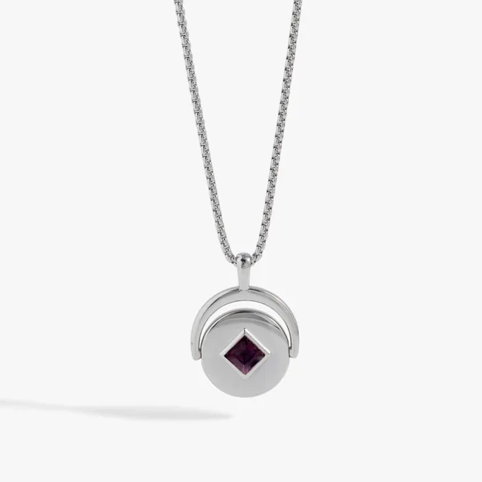 February Birthstone And Flower Flip Charm Necklace Stainless Steel Gold Women Alex And Ani Necklaces February Birthstone And Flower Flip Charm Necklace Stainless Steel Gold Women Alex And Ani Necklaces