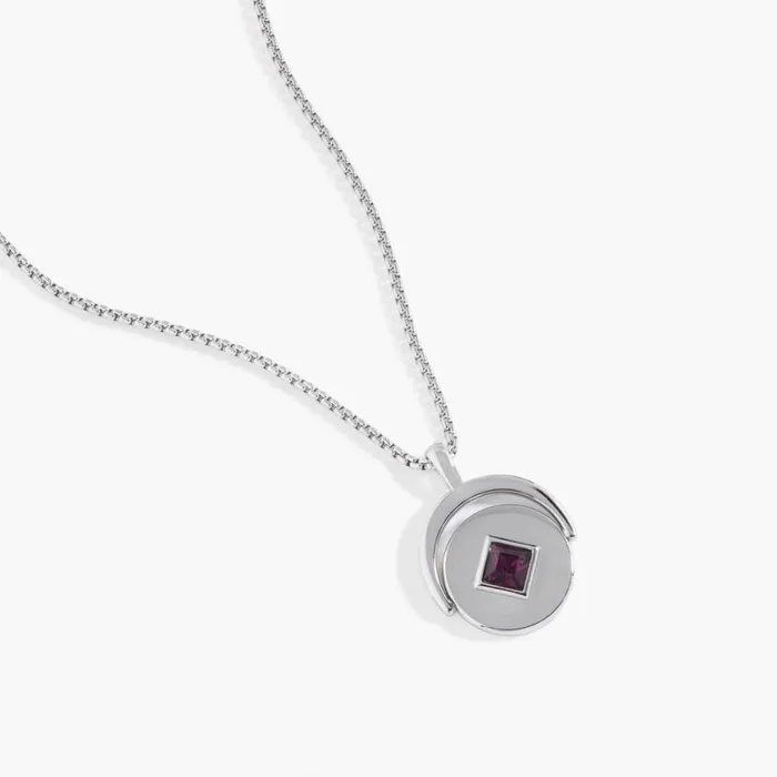February Birthstone And Flower Flip Charm Necklace Stainless Steel Gold Women Alex And Ani Necklaces February Birthstone And Flower Flip Charm Necklace Stainless Steel Gold Women Alex And Ani Necklaces