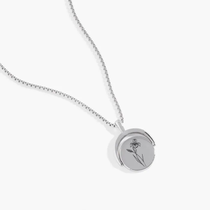 February Birthstone And Flower Flip Charm Necklace Stainless Steel Gold Women Alex And Ani Necklaces February Birthstone And Flower Flip Charm Necklace Stainless Steel Gold Women Alex And Ani Necklaces