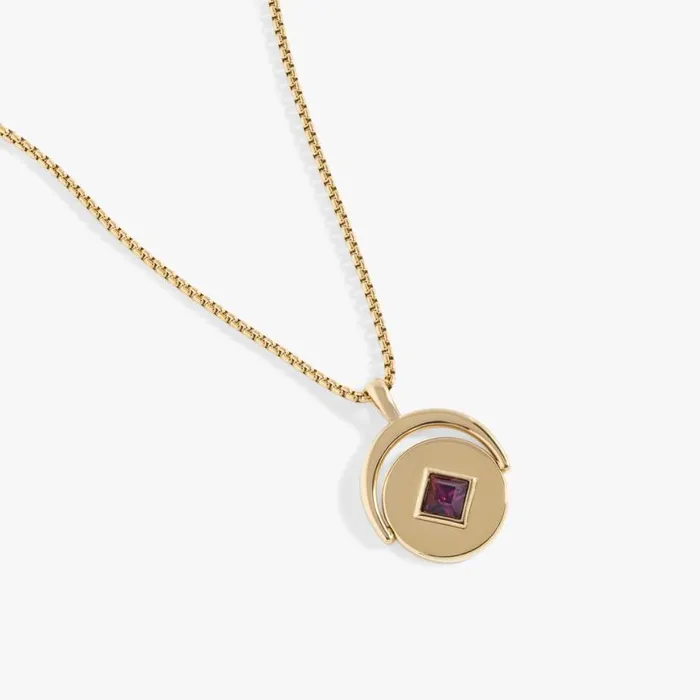 February Birthstone And Flower Flip Charm Necklace Stainless Steel Gold Women Alex And Ani Necklaces February Birthstone And Flower Flip Charm Necklace Stainless Steel Gold Women Alex And Ani Necklaces