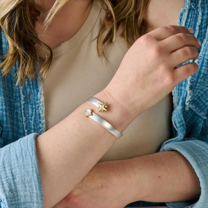Festival Celestial Hinge Bracelet Two Tone Women Alex And Ani Iconic Alex And Ani