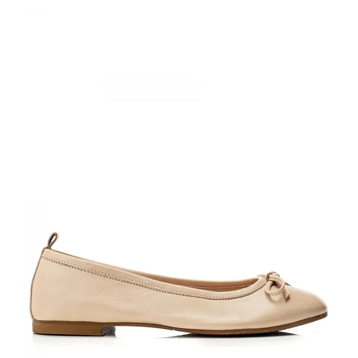 Flat And Ballerina Shoes Women Moda In Pelle Bsoleful BButterfly Beige Leather