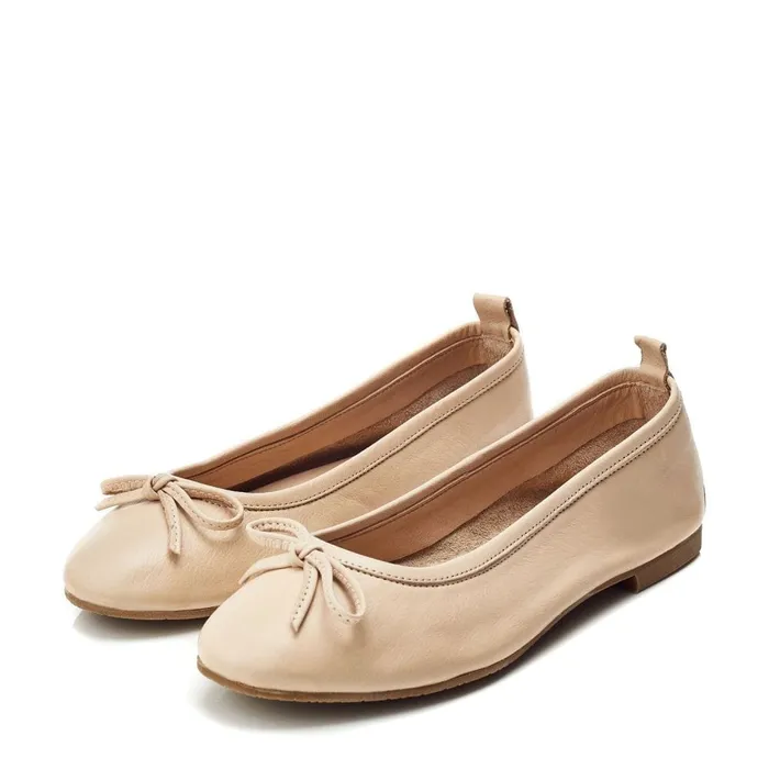Flat And Ballerina Shoes Women Moda In Pelle Bsoleful BButterfly Beige Leather