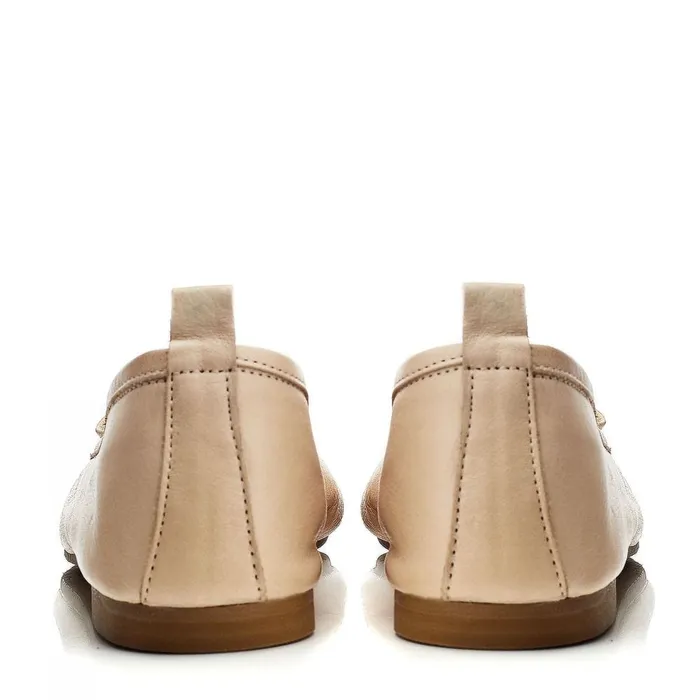 Flat And Ballerina Shoes Women Moda In Pelle Bsoleful BButterfly Beige Leather