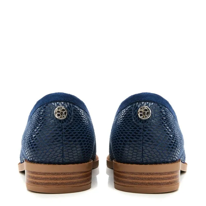 Flat And Ballerina Shoes Women Moda In Pelle Franzie Navy Textile