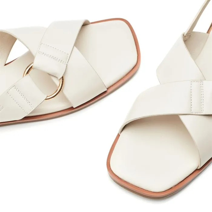 Flat Sandals Women Moda In Pelle Novva Off White Porvair