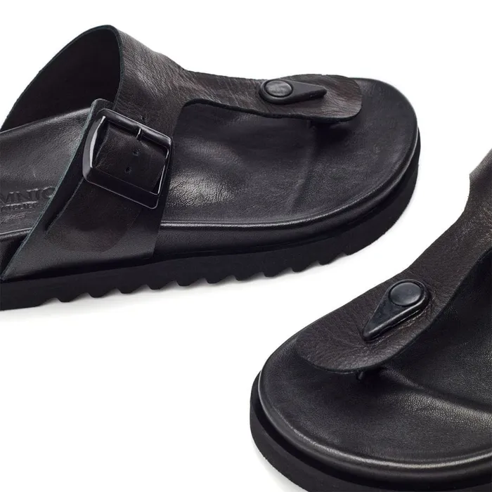 Flatform Sandals Women Moda In Pelle Bsoleful BToi Black Leather