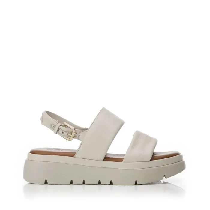 Flatform Sandals Women Moda In Pelle Netty Off White Leather