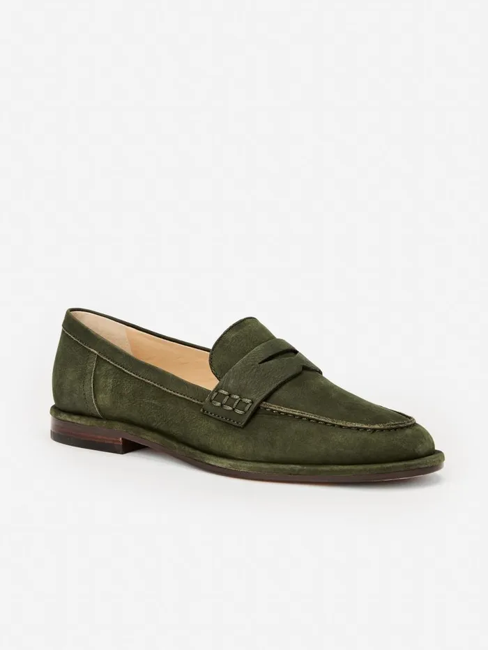 Flats Women JMcLaughlin Concetta Suede Loafers Forest Green