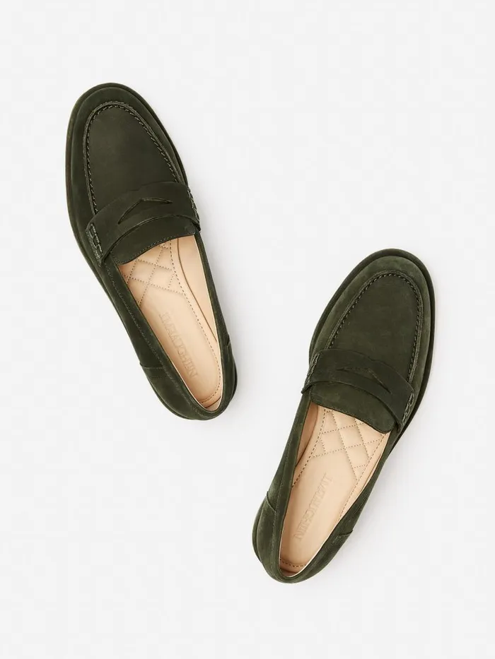 Flats Women JMcLaughlin Concetta Suede Loafers Forest Green