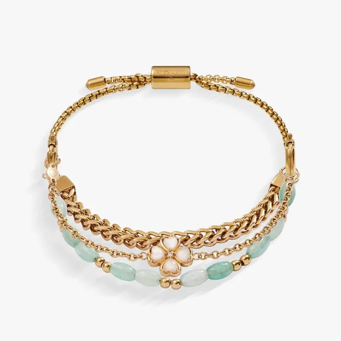 FourLeaf Clover Stranded Bracelet Set Stainless Steel Gold Women Alex And Ani Jewelry Sets FourLeaf Clover Stranded Bracelet Set Stainless Steel Gold Women Alex And Ani Jewelry Sets