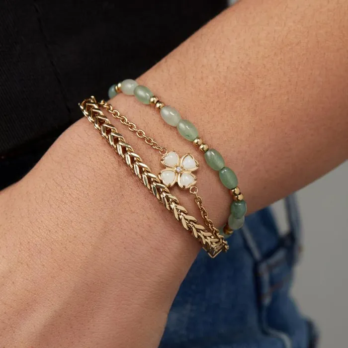FourLeaf Clover Stranded Bracelet Set Stainless Steel Gold Women Alex And Ani Jewelry Sets FourLeaf Clover Stranded Bracelet Set Stainless Steel Gold Women Alex And Ani Jewelry Sets