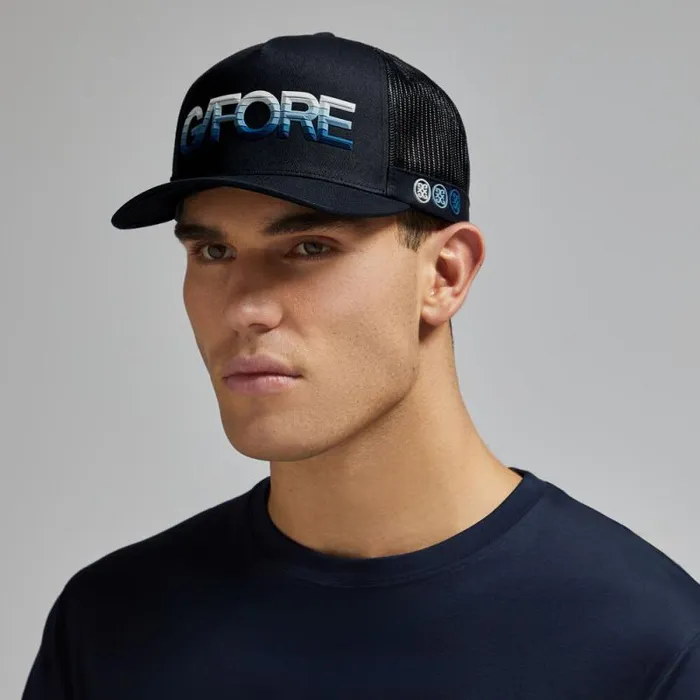GFORE 3D OMBR GFORE COTTON TWILL TRUCKER HAT Ink MenWomen Hats GFORE 3D OMBR GFORE COTTON TWILL TRUCKER HAT Ink MenWomen Hats