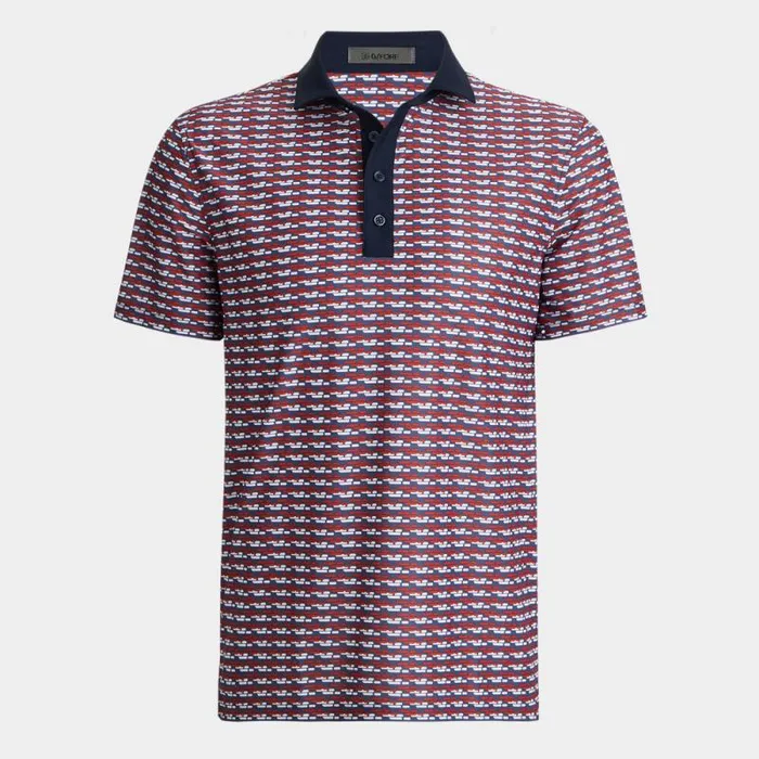 GFORE BRICK STRIPE TECH PIQU POLO Cabernet Men Polos