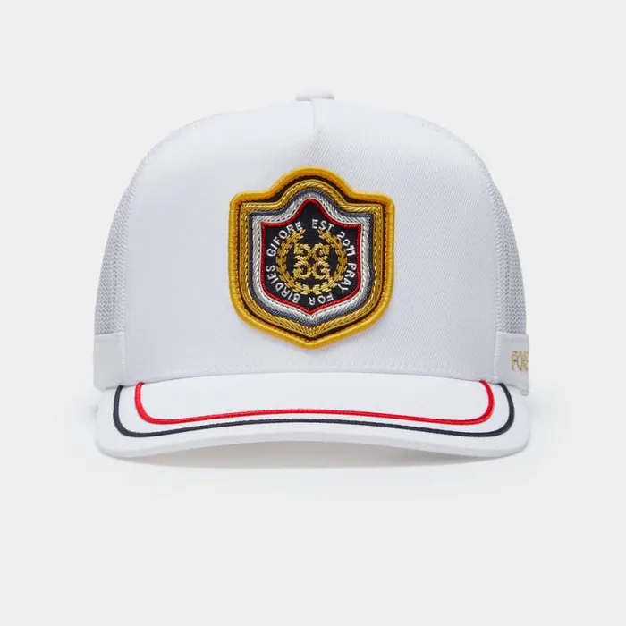 GFORE BULLION STRETCH TWILL TALL TRUCKER HAT Snow MenWomen Hats GFORE BULLION STRETCH TWILL TALL TRUCKER HAT Snow MenWomen Hats