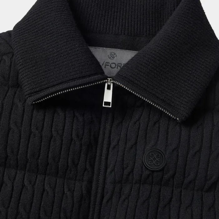 GFORE CABLE KNIT WOOL BLEND DOWN PUFFER VEST Onyx Women Outerwear GFORE CABLE KNIT WOOL BLEND DOWN PUFFER VEST Onyx Women Outerwear