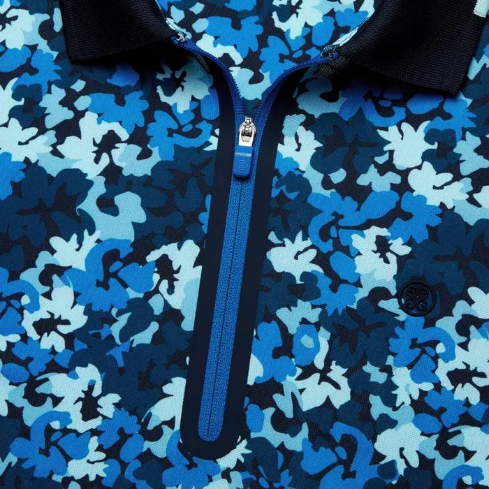 GFORE CAMO FLORAL TECH PIQU QUARTER ZIP POLO Twilight Women Polos and Shirts