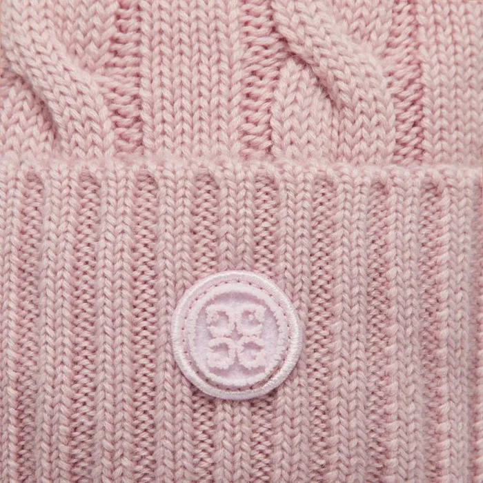 GFORE CIRCLE G039S CASHMERE CABLE KNIT RIBBED BEANIE Blush Women Hats GFORE CIRCLE G039S CASHMERE CABLE KNIT RIBBED BEANIE Blush Women Hats