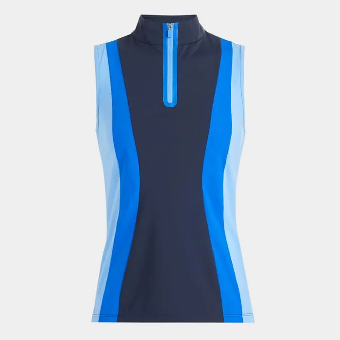 GFORE COLOUR BLOCK SILKY TECH NYLON SLEEVELESS POLO Twilight Women Polos and Shirts GFORE COLOUR BLOCK SILKY TECH NYLON SLEEVELESS POLO Twilight Women Polos and Shirts