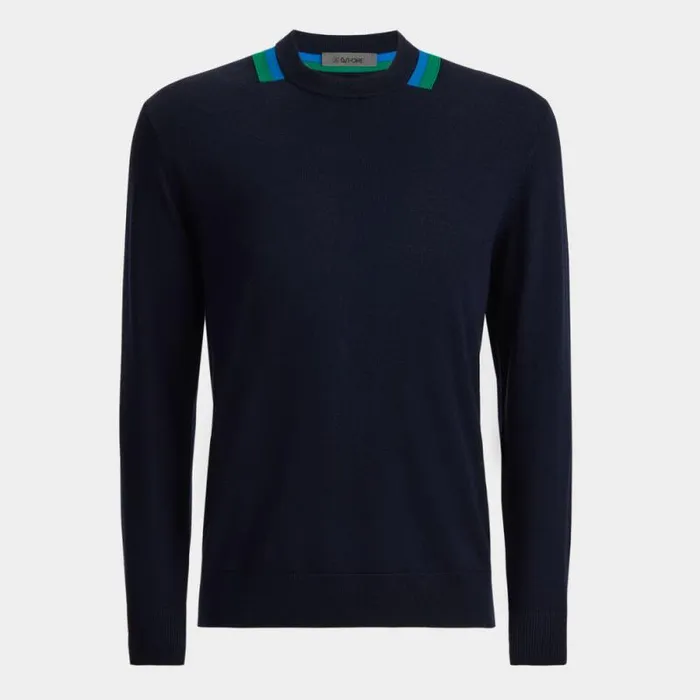 GFORE COLOURBLOCK INTARSIA CREWNECK MERINO WOOL SWEATER Twilight Men Sweaters GFORE COLOURBLOCK INTARSIA CREWNECK MERINO WOOL SWEATER Twilight Men Sweaters