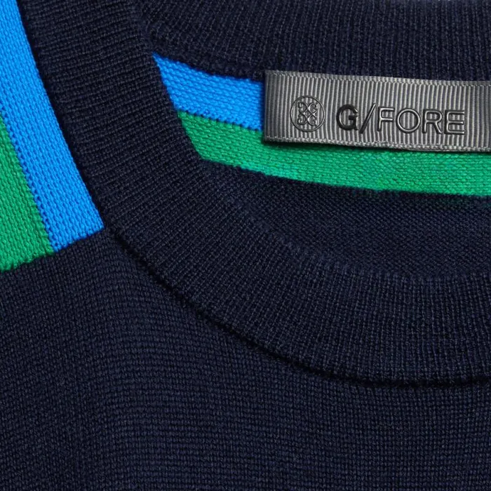 GFORE COLOURBLOCK INTARSIA CREWNECK MERINO WOOL SWEATER Twilight Men Sweaters GFORE COLOURBLOCK INTARSIA CREWNECK MERINO WOOL SWEATER Twilight Men Sweaters