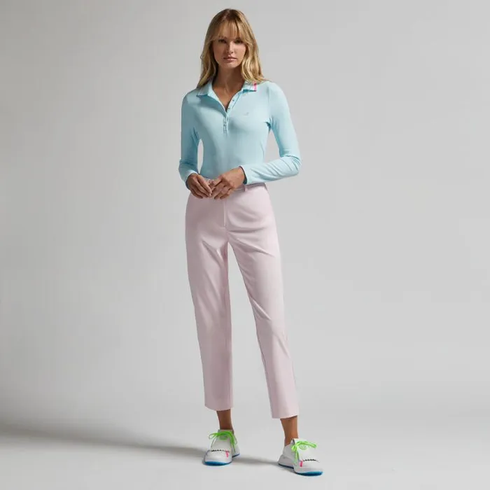 GFORE CONTRAST COLLAR RIBBED TECH NYLON LONG SLEEVE POLO Daybreak Women Polos and Shirts GFORE CONTRAST COLLAR RIBBED TECH NYLON LONG SLEEVE POLO Daybreak Women Polos and Shirts