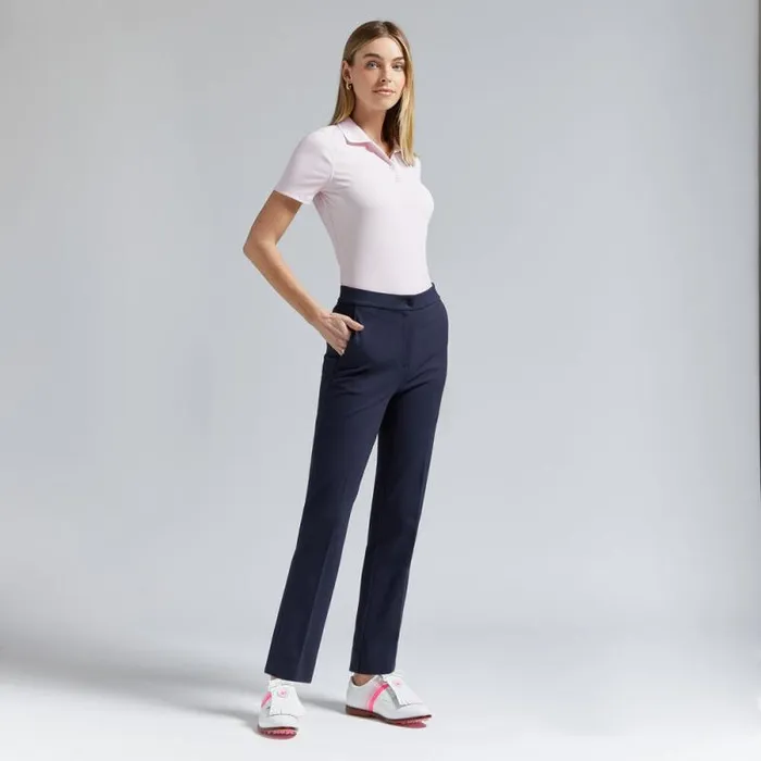 GFORE CONTRAST COLLAR RIBBED TECH NYLON POLO Blush Women Polos and Shirts