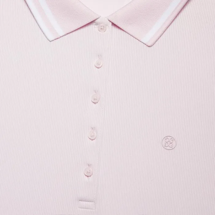 GFORE CONTRAST COLLAR RIBBED TECH NYLON POLO Blush Women Polos and Shirts