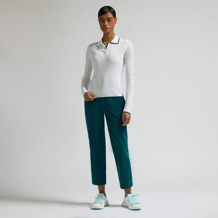 GFORE COTTON BLEND LONG SLEEVE KNIT POLO Snow Women Polos and Shirts GFORE COTTON BLEND LONG SLEEVE KNIT POLO Snow Women Polos and Shirts