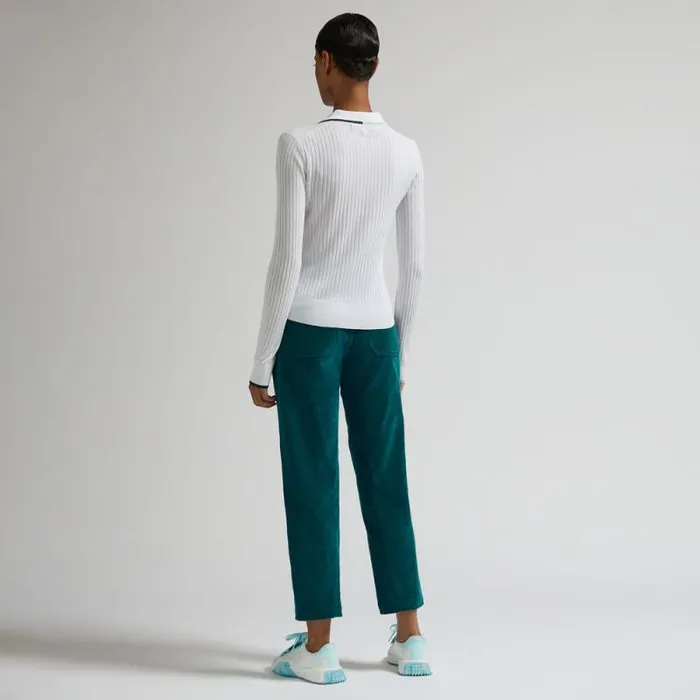 GFORE COTTON BLEND LONG SLEEVE KNIT POLO Snow Women Polos and Shirts GFORE COTTON BLEND LONG SLEEVE KNIT POLO Snow Women Polos and Shirts
