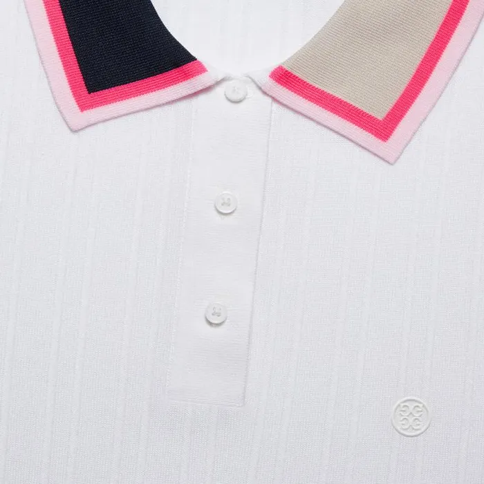 GFORE COTTON BLEND RIBBED SHORT SLEEVE SWEATER POLO Snow Women Polos and Shirts