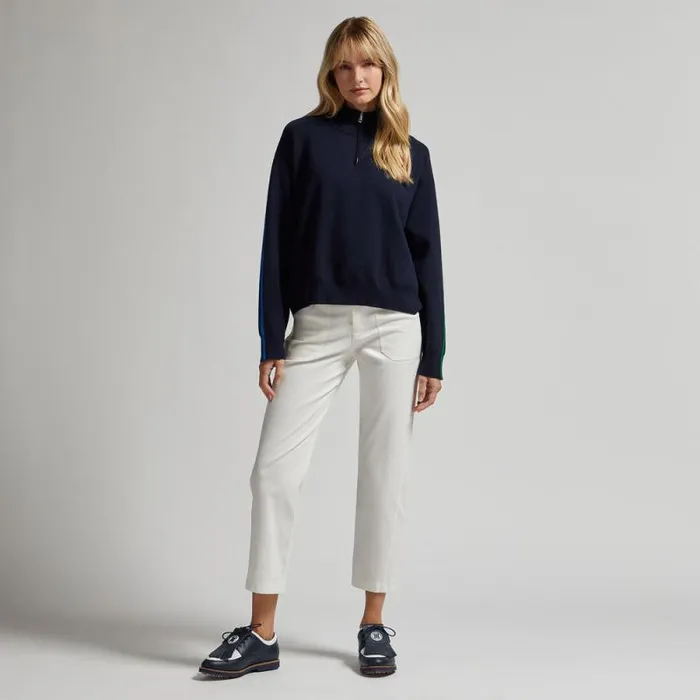 GFORE COTTON TWILL HIGH RISE STRAIGHT TAPERED LEG TROUSER Snow Women Pants and Shorts GFORE COTTON TWILL HIGH RISE STRAIGHT TAPERED LEG TROUSER Snow Women Pants and Shorts