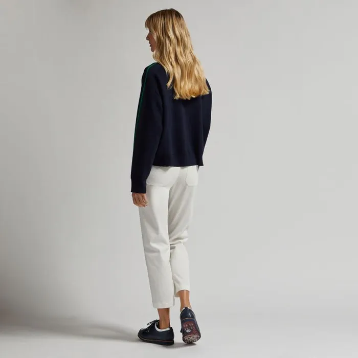 GFORE COTTON TWILL HIGH RISE STRAIGHT TAPERED LEG TROUSER Snow Women Pants and Shorts GFORE COTTON TWILL HIGH RISE STRAIGHT TAPERED LEG TROUSER Snow Women Pants and Shorts