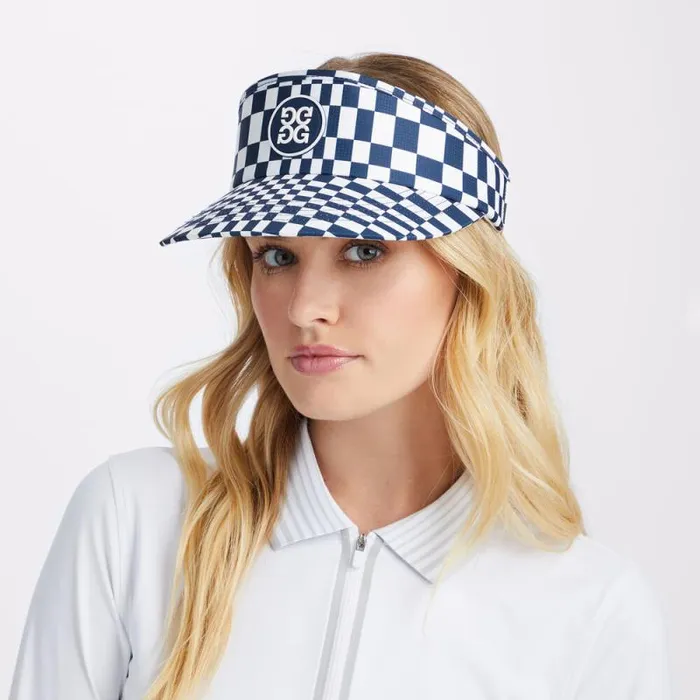 GFORE DISTORTED CHECK RIPSTOP VISOR Twilight Women Hats GFORE DISTORTED CHECK RIPSTOP VISOR Twilight Women Hats