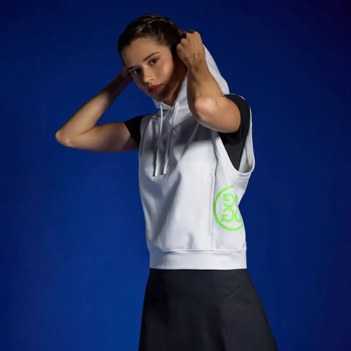 GFORE DOUBLE KNIT BRUSHED BACK CROPPED SLEEVELESS HOODIE Snow Women Hoodies and Tees GFORE DOUBLE KNIT BRUSHED BACK CROPPED SLEEVELESS HOODIE Snow Women Hoodies and Tees