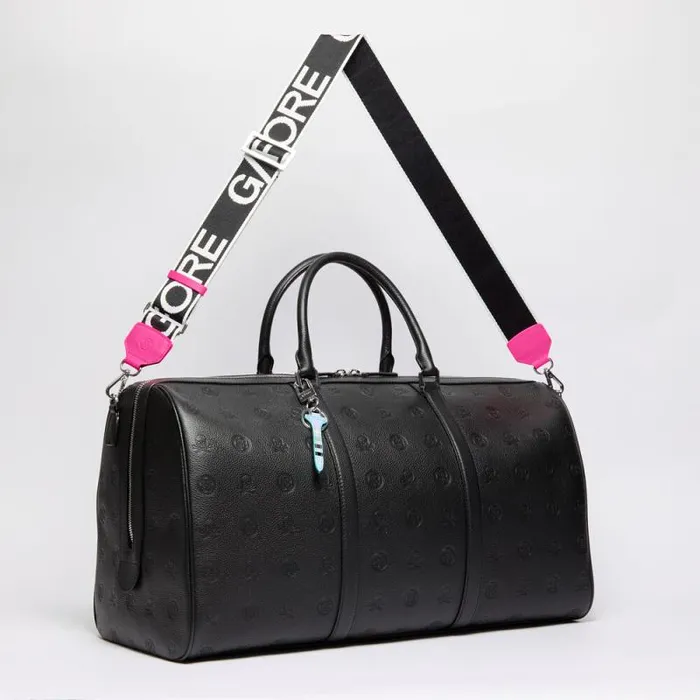GFORE EMBOSSED SKULL and TEES LEATHER WEEKENDER Onyx MenWomen Luggage and Bags