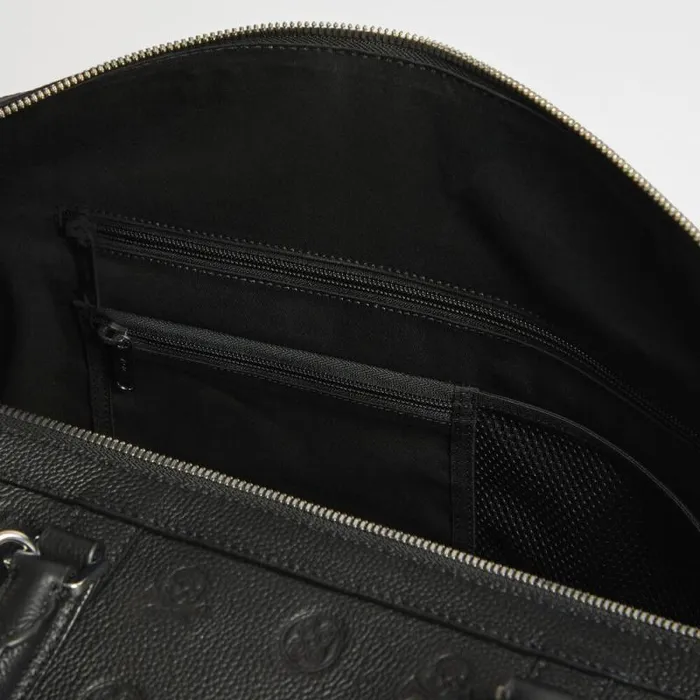 GFORE EMBOSSED SKULL and TEES LEATHER WEEKENDER Onyx MenWomen Luggage and Bags