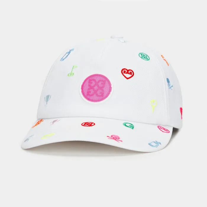 GFORE EMBROIDERED ICON STRETCH TWILL SNAPBACK HAT Snow Women Hats