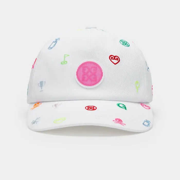 GFORE EMBROIDERED ICON STRETCH TWILL SNAPBACK HAT Snow Women Hats