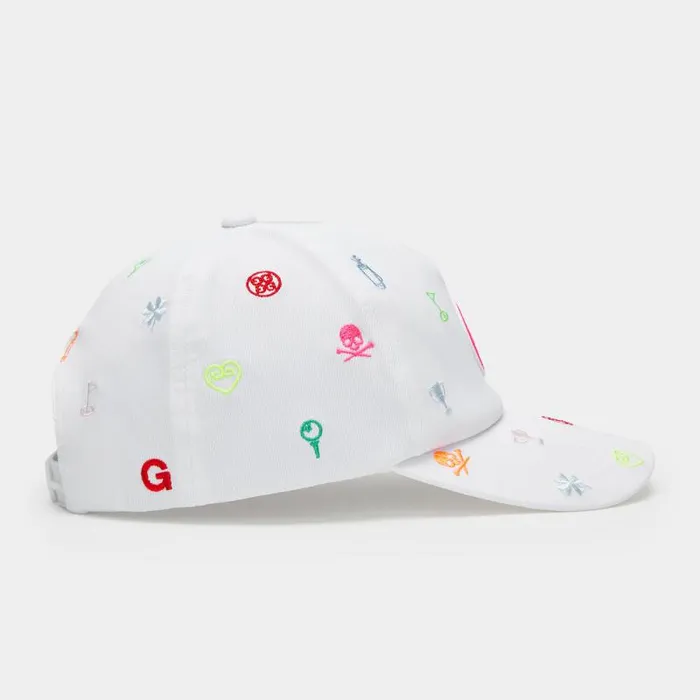 GFORE EMBROIDERED ICON STRETCH TWILL SNAPBACK HAT Snow Women Hats