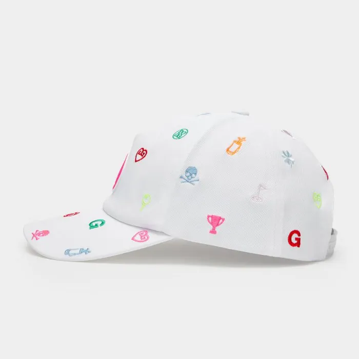 GFORE EMBROIDERED ICON STRETCH TWILL SNAPBACK HAT Snow Women Hats