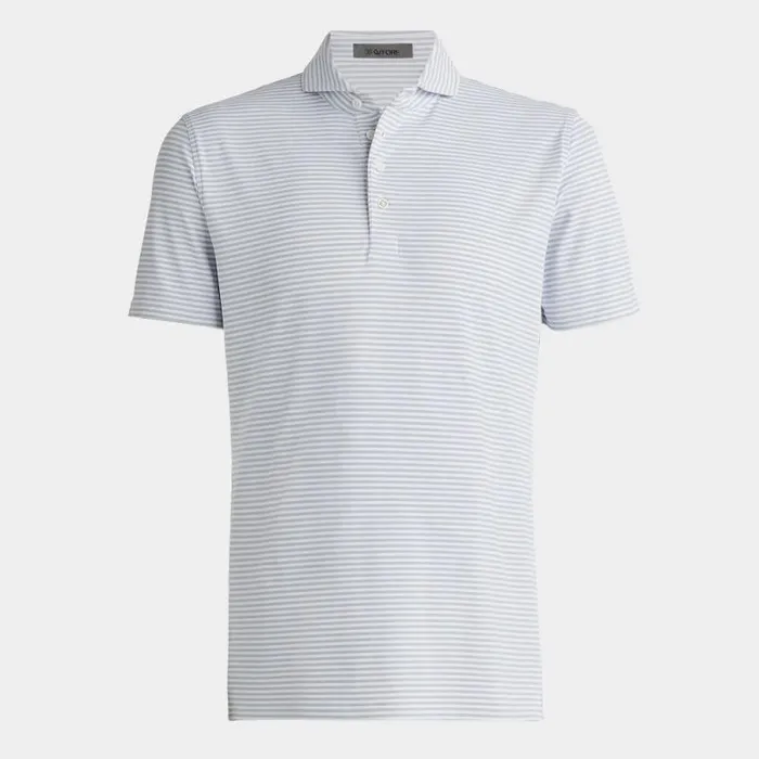 GFORE FEEDER STRIPE TECH PIQU MODERN SPREAD COLLAR POLO Nimbus Men Polos