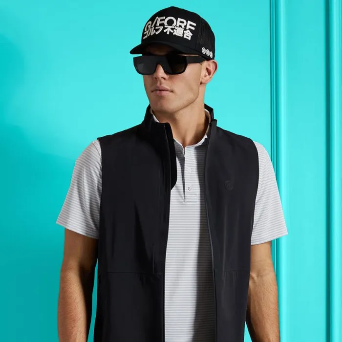 GFORE FEEDER STRIPE TECH PIQU MODERN SPREAD COLLAR POLO Nimbus Men Polos GFORE FEEDER STRIPE TECH PIQU MODERN SPREAD COLLAR POLO Nimbus Men Polos