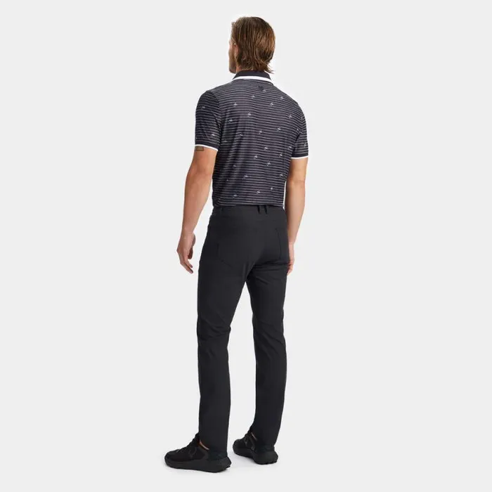 GFORE GFORE SCRIPT STRIPE TECH PIQU BANDED SLEEVE POLO Onyx Men Polos GFORE GFORE SCRIPT STRIPE TECH PIQU BANDED SLEEVE POLO Onyx Men Polos