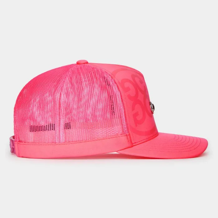 GFORE G LINK INTERLOCK KNIT TRUCKER HAT Knockout Pink MenWomen Hats GFORE G LINK INTERLOCK KNIT TRUCKER HAT Knockout Pink MenWomen Hats