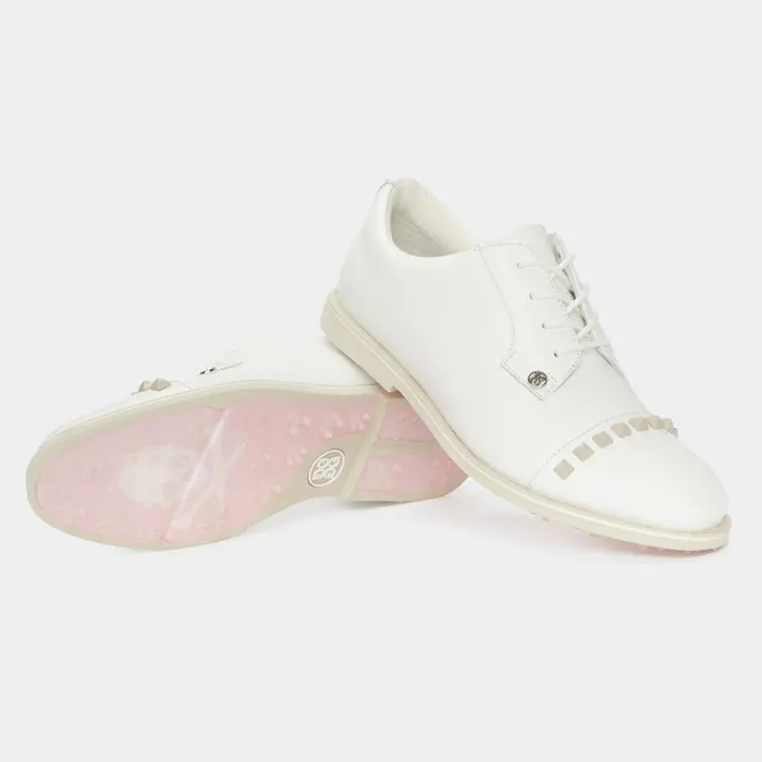GFORE GALLIVANTER LEATHER STUD CAP TOE GOLF SHOE Stone Women Golf Shoes GFORE GALLIVANTER LEATHER STUD CAP TOE GOLF SHOE Stone Women Golf Shoes